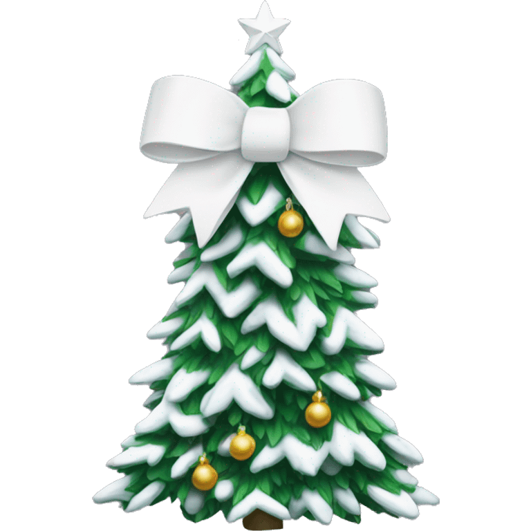 white bow on christmas tree emoji