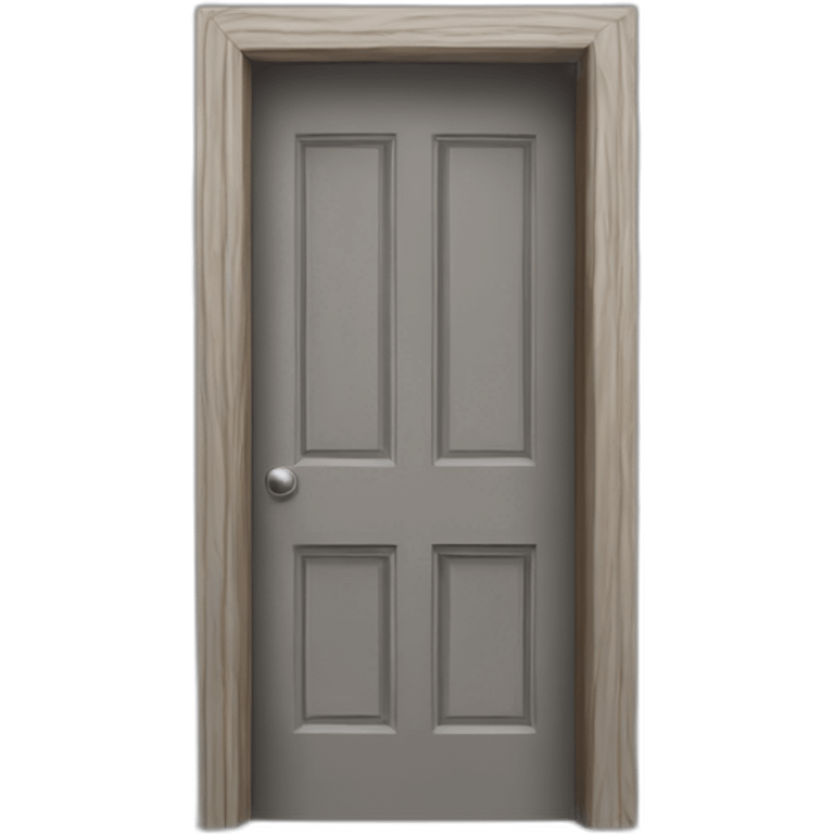 one open door wood color gray style perpective emoji