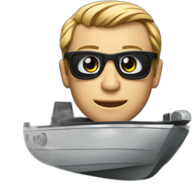 James bond on a boat emoji