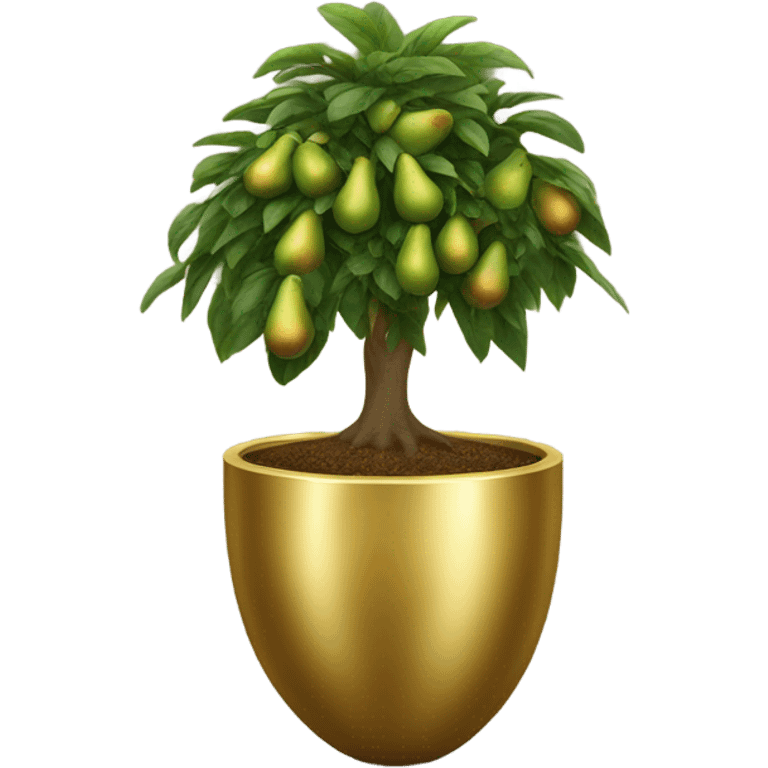 Avocado tree in gold pot emoji