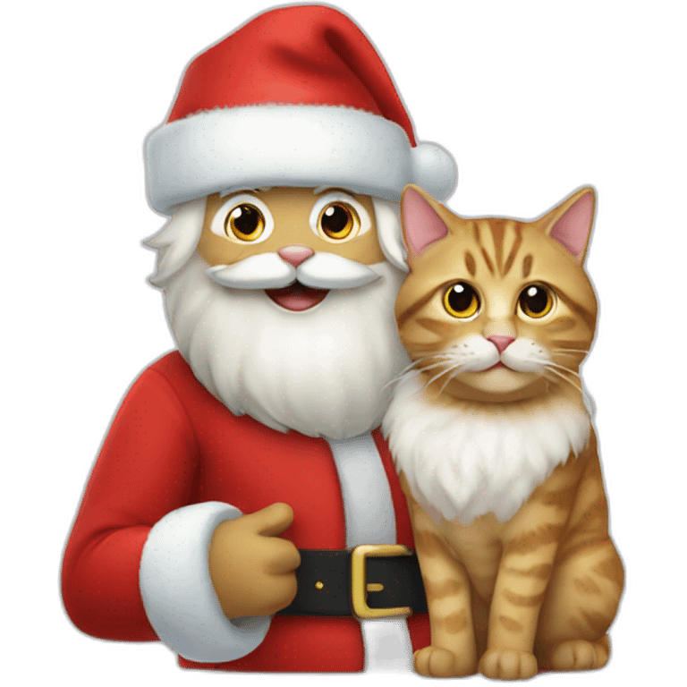 cat with santa emoji