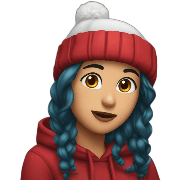 Kimberly loaiza con gorro navideño emoji