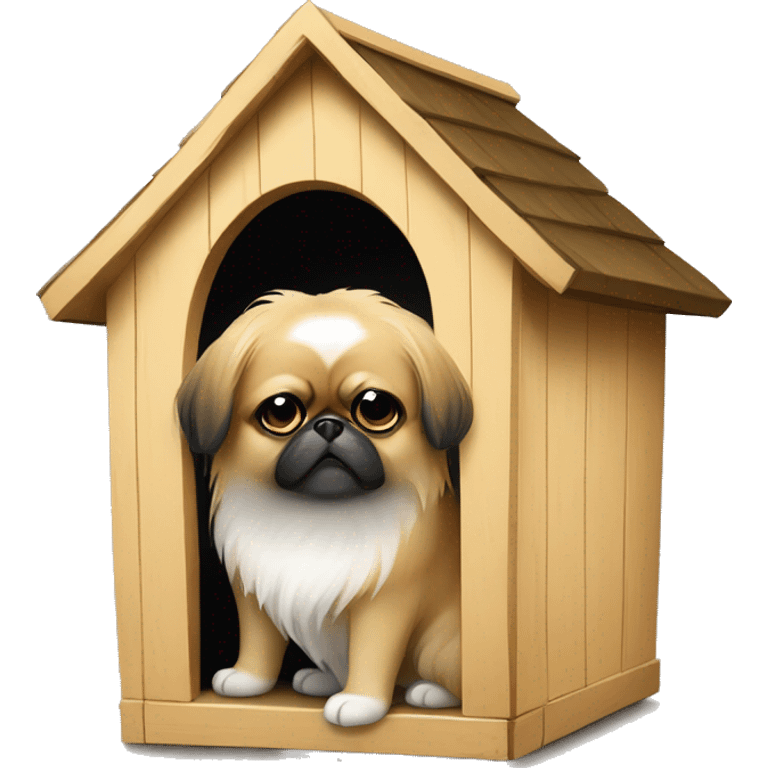 Pekinese inside a doghouse emoji