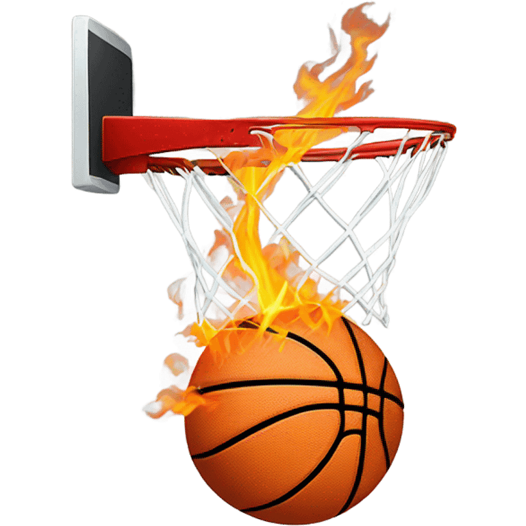 Shrimp on fire dunking a basketball  emoji