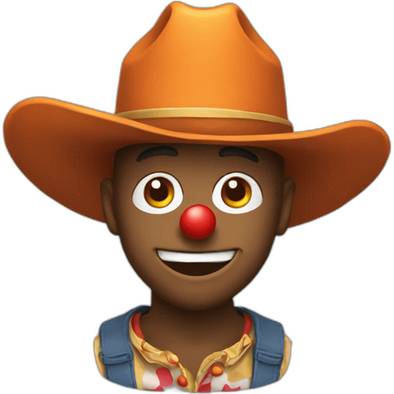 Clown wearing a cowboy hat emoji