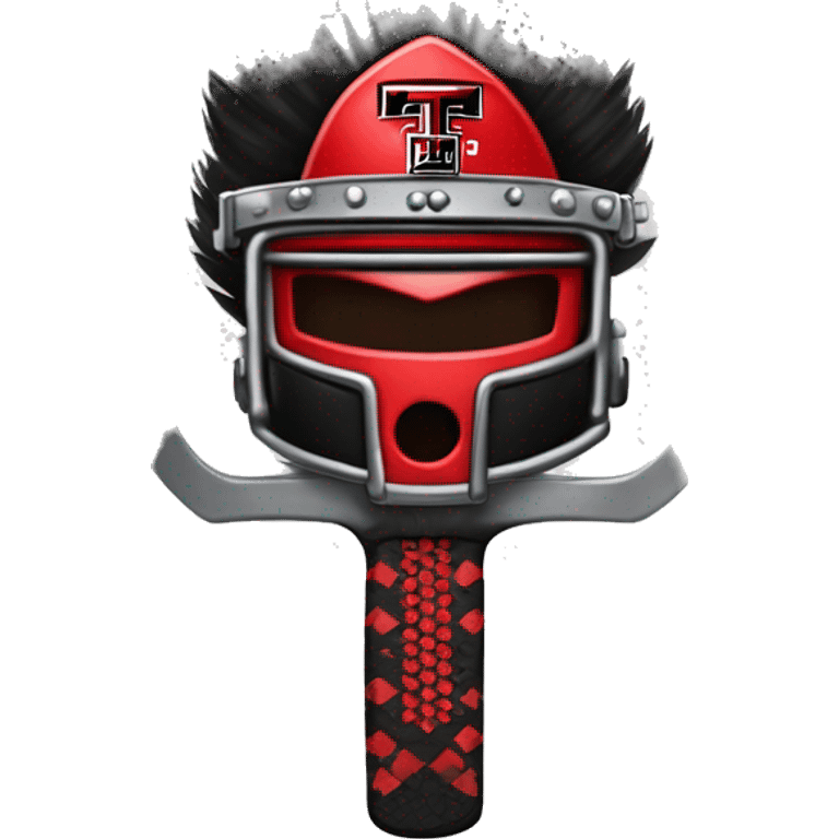 Texas-tech-red-raiders Caucasian tattooed  battle helmet Mohawk machete  emoji