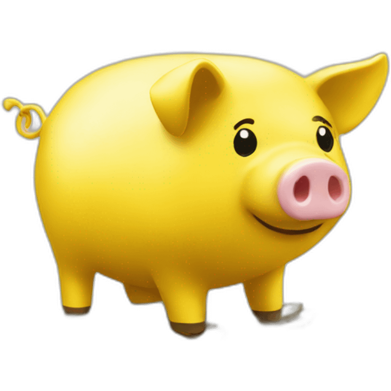 money box pig yellow emoji