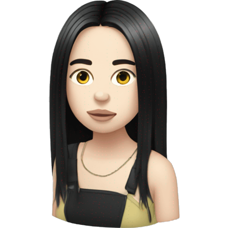 Billie eilish avec des cheveux noir emoji