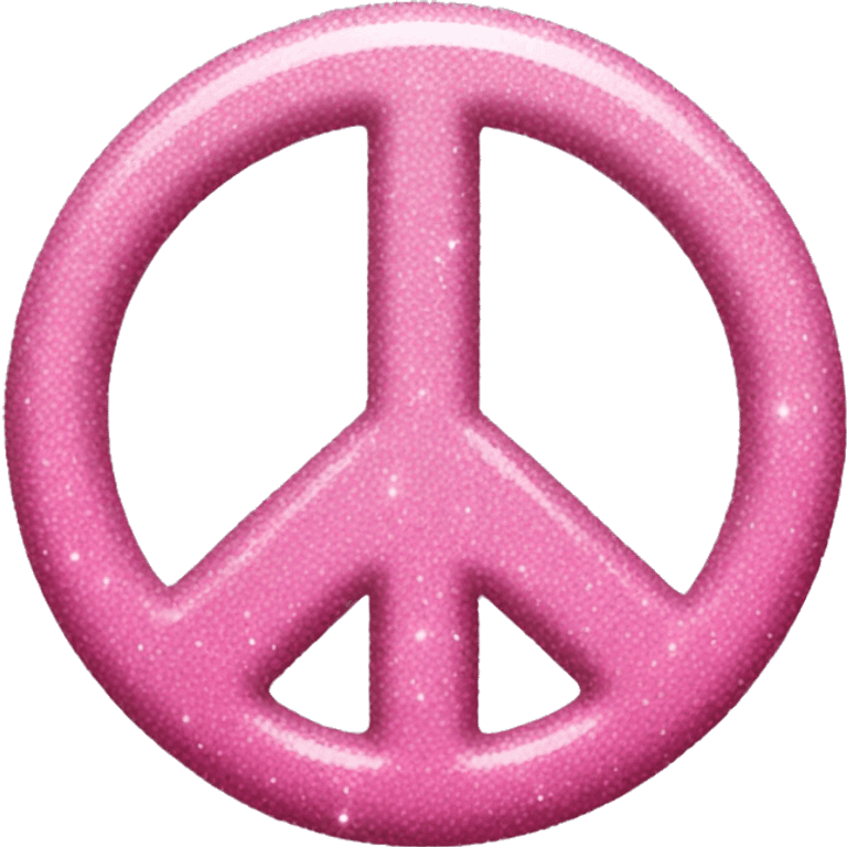 pink sparkly peace sign emoji