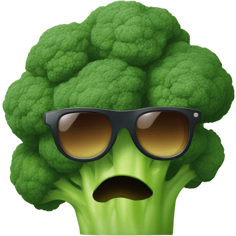 broccoli with sun glass an emoji