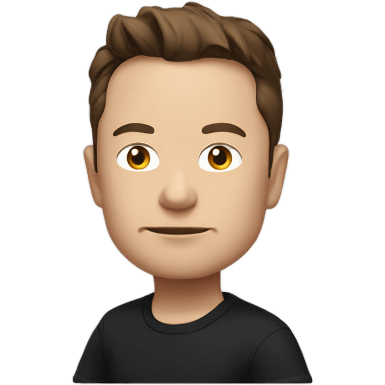 Elon Musk, wearing a black t-shirt and jeans, with a calm and introspective expression. emoji