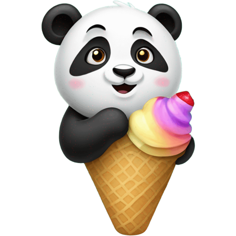 Panda eating ice cream emoji