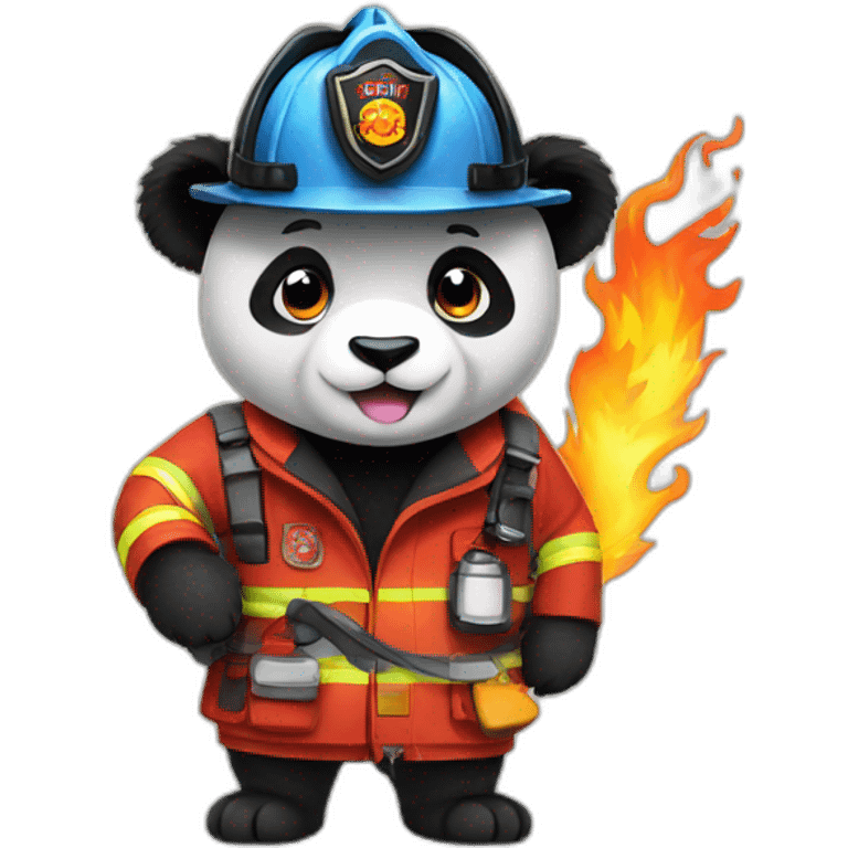 fire fighter panda emoji