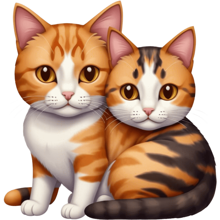 2 cats cuddling emoji