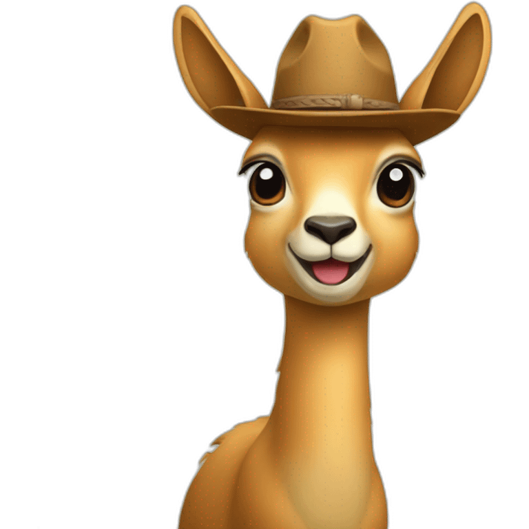 vicuña with perivian hat and backpack emoji