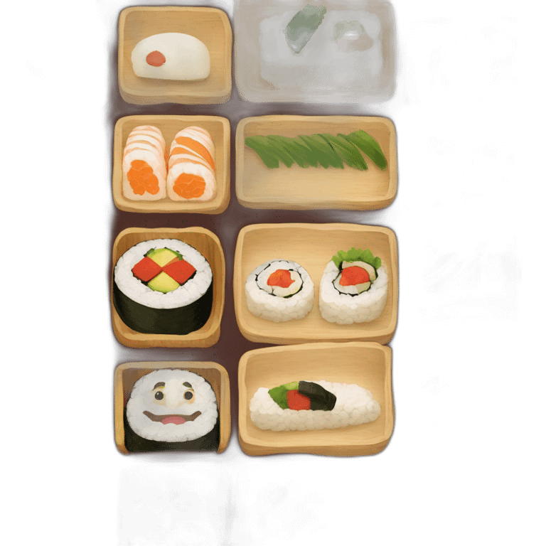 chihiro sushi bento wooden box emoji