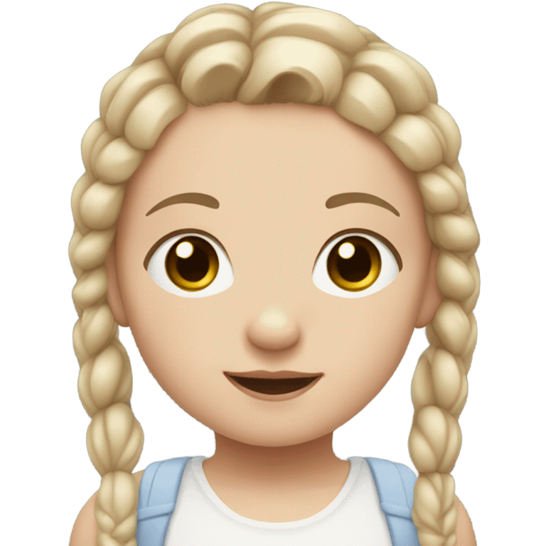 pale white toddler girl with brown straight pigtails and big black eyes not blonde no blonde hair NO BLONDE HAIR only brown hair  emoji