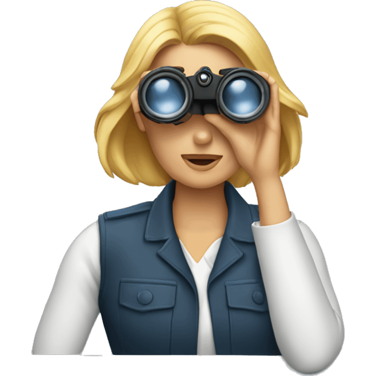 woman holding binocular up to her face emoji