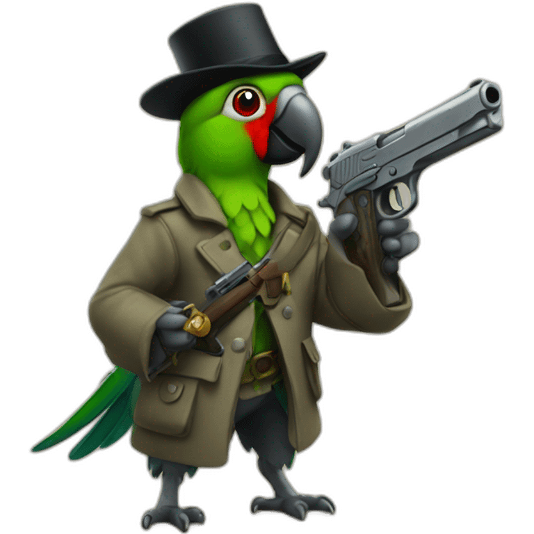 jew parrot holding a gun emoji