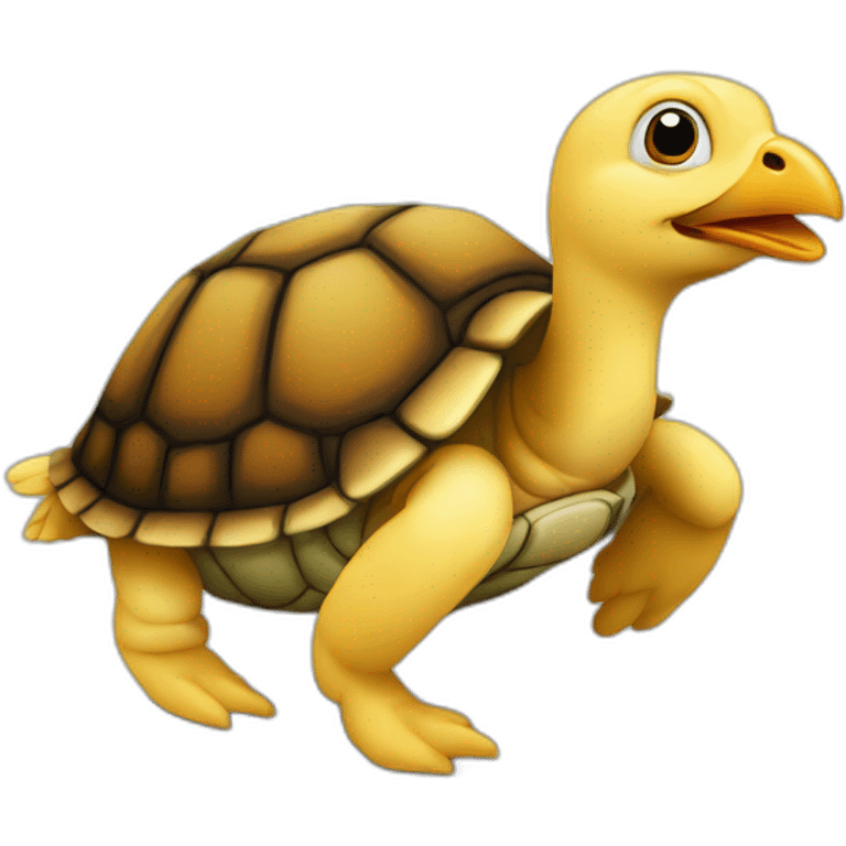 tortue avec poule emoji