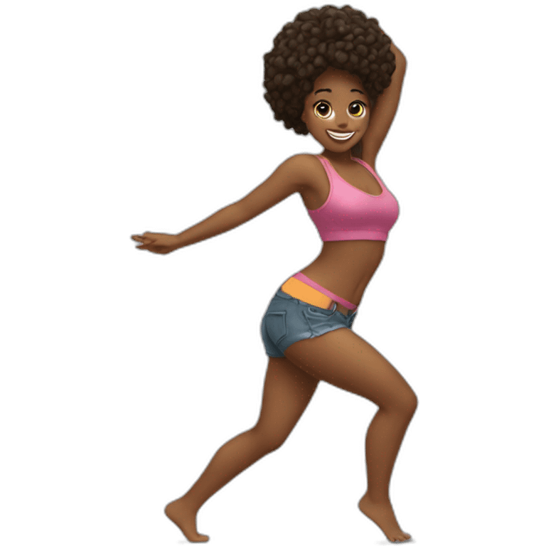 Girl dancing booty emoji