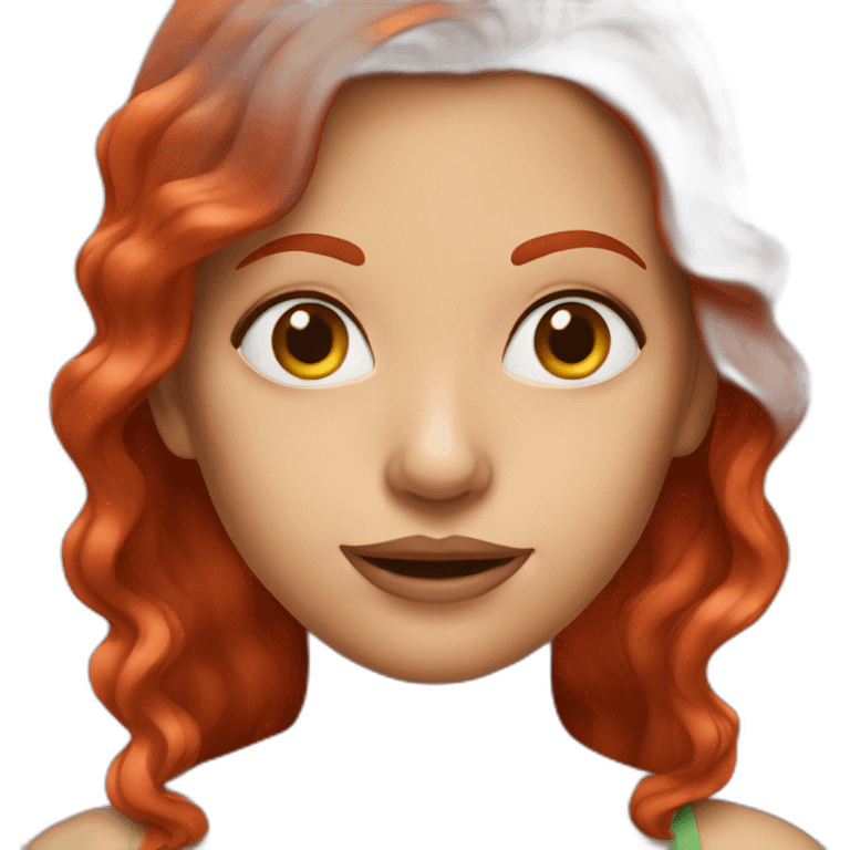 red hair woman photograph emoji