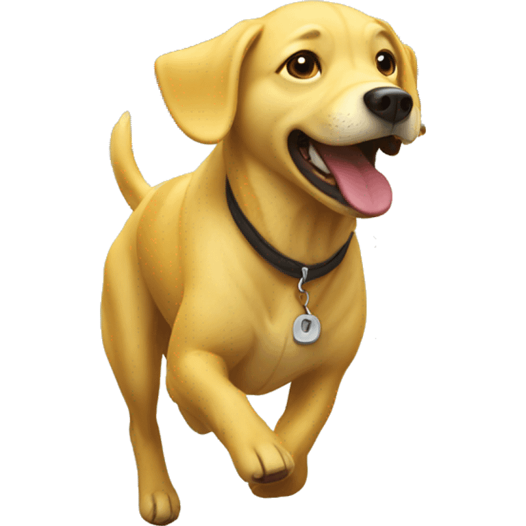 Yellow dog runnjng emoji