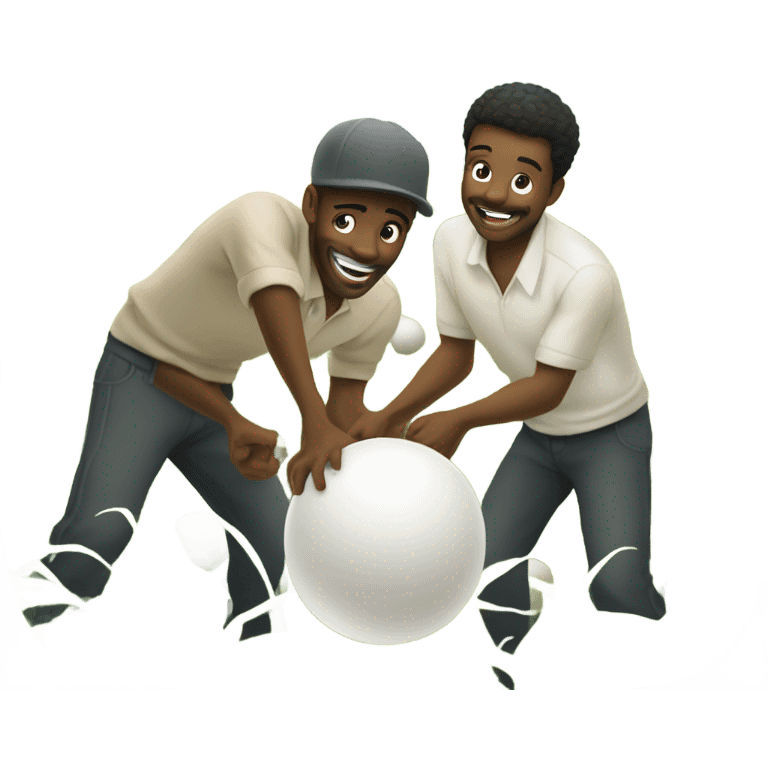 Make black working men picking white balls on farm he is happy emoji