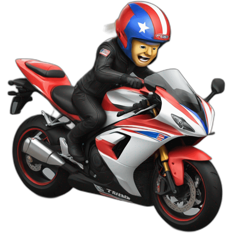 Trump riding a gsxr emoji