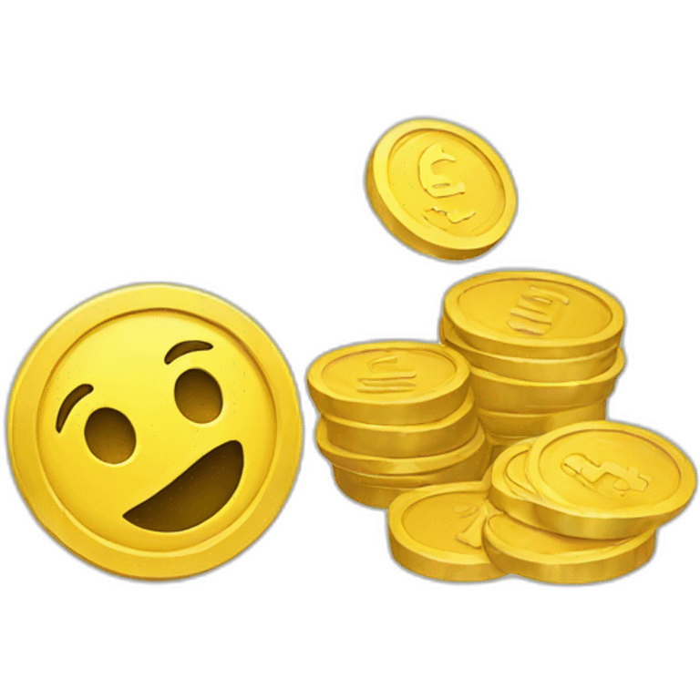 yellow coin with  emoji