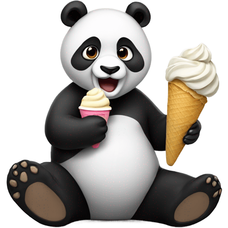 Panda eating ice cream emoji