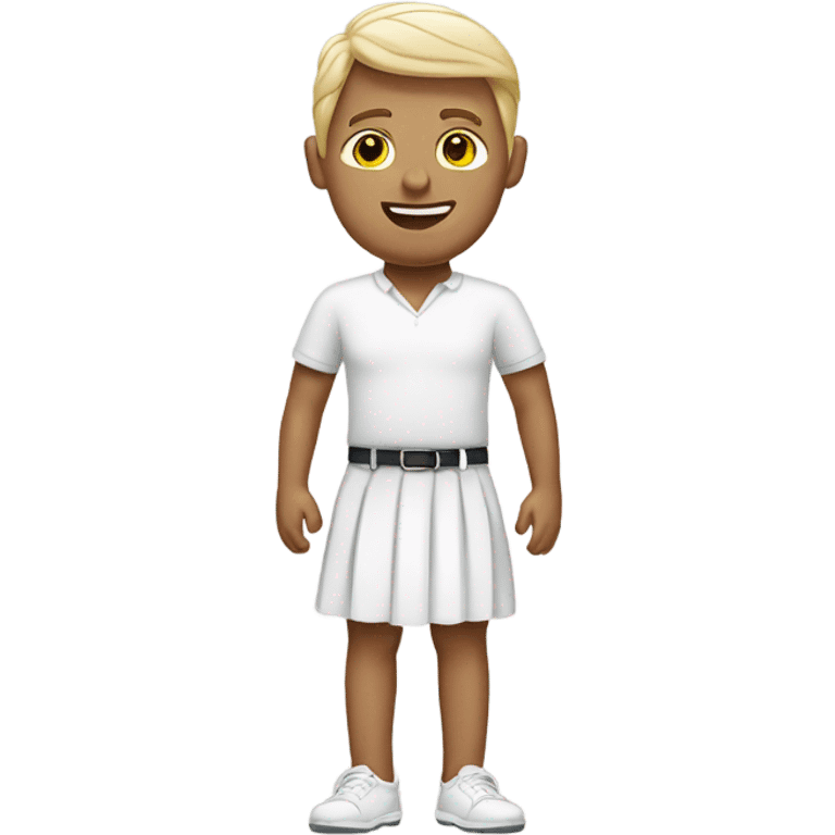 white man in a white skirt emoji