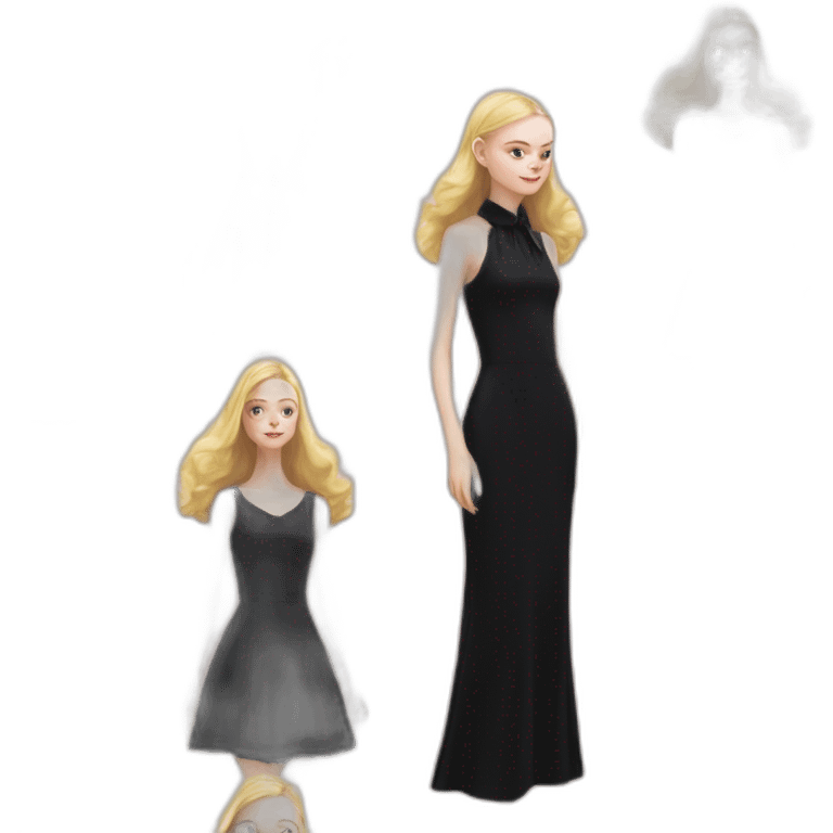 elle fanning black dress emoji