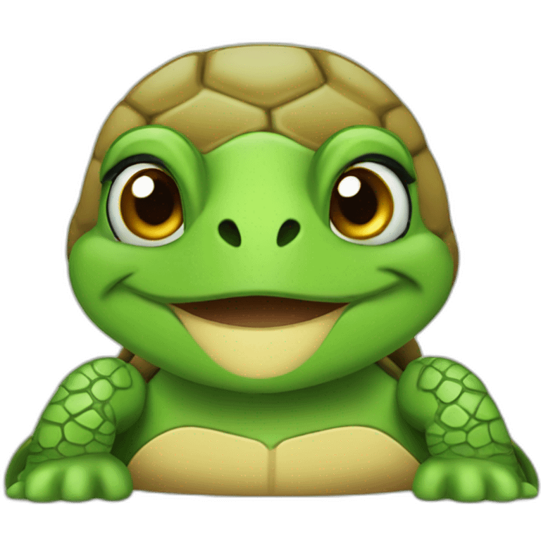 Turtle with make up zesty emoji