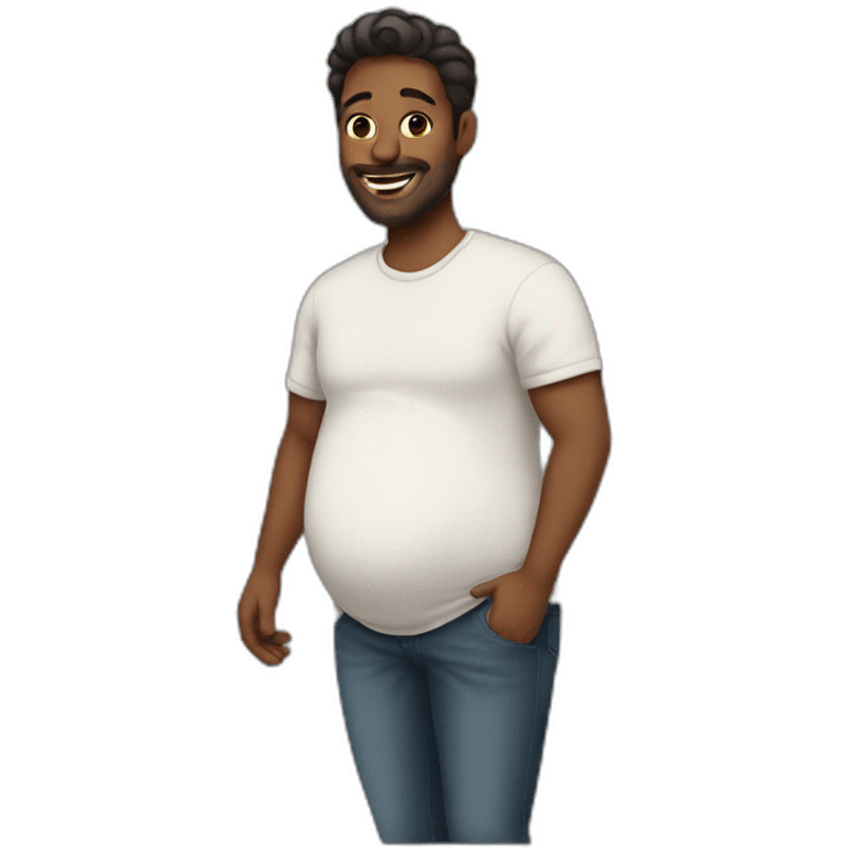 pregnant man waist-high emoji