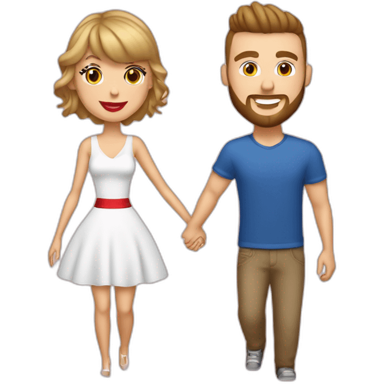 Taylor swift and Travis Kelce holding hands emoji