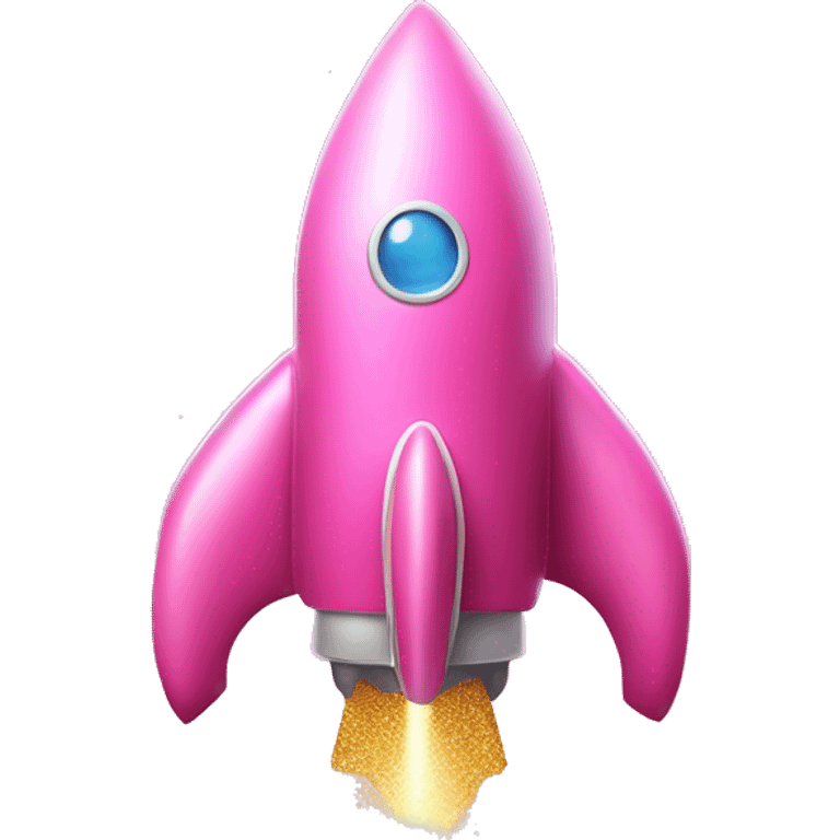 pink rocket ship with glitter emoji