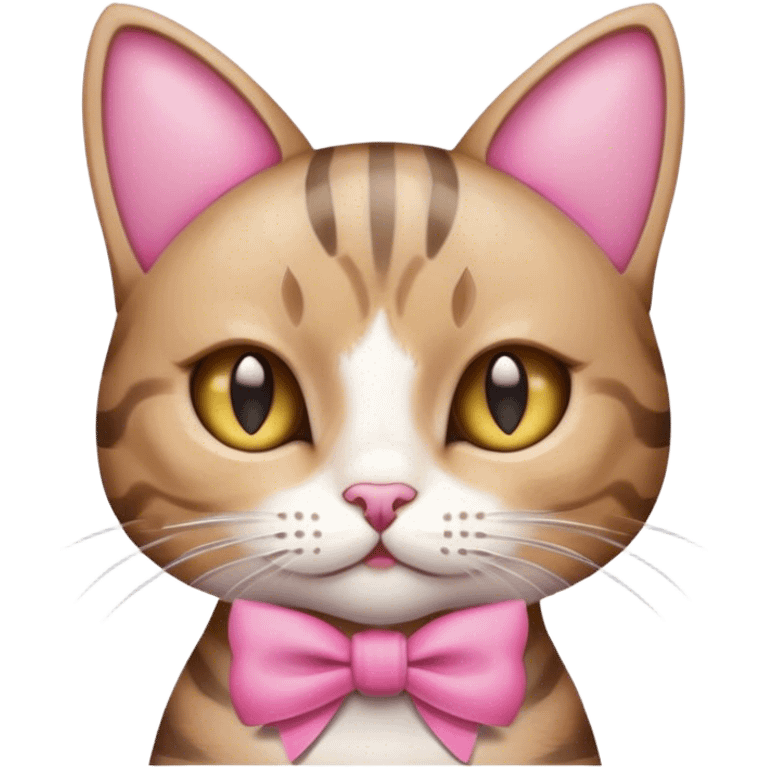 gato con un lazo rosa emoji