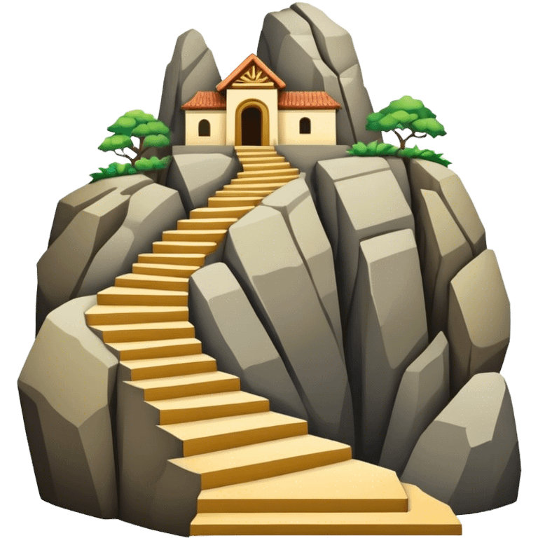 Guatapé Rock Landmark Emoji – Depicting the monolithic rock with its zigzagging staircase. emoji