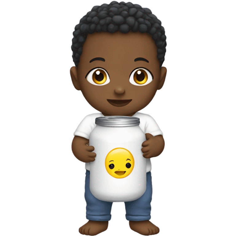 White Baby holding can  emoji