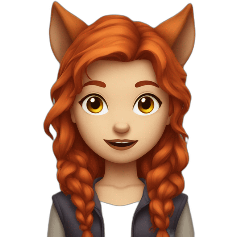 redhead werewolf girl emoji