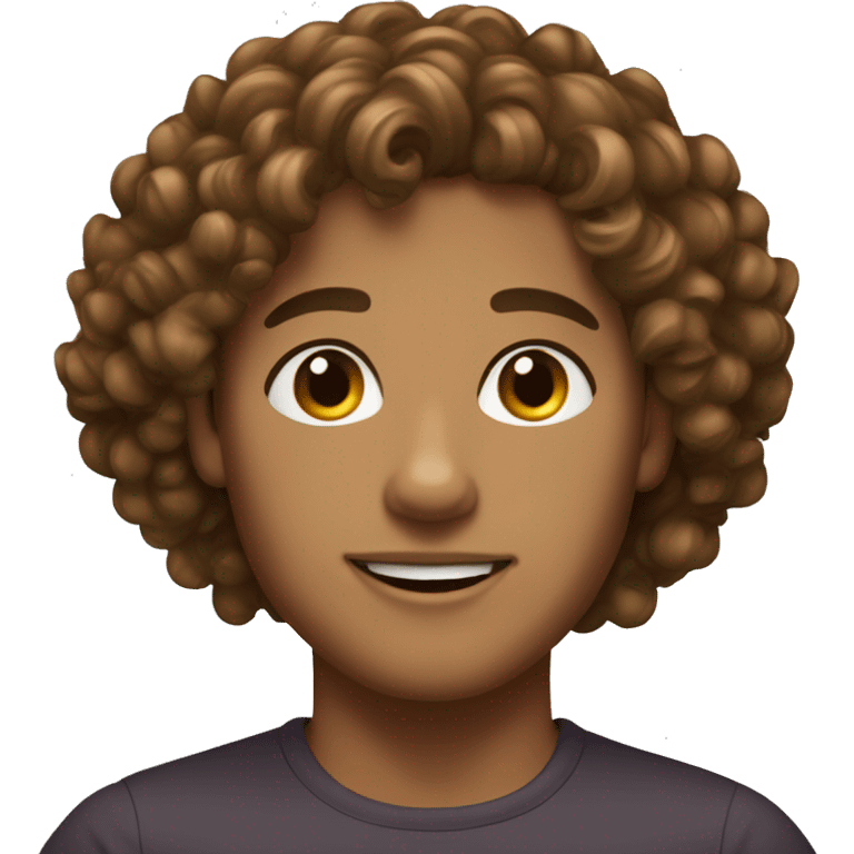 tanned curly brown hair  emoji