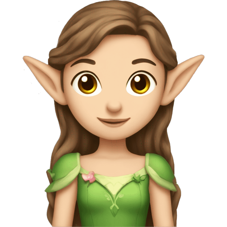 cute elf princess with brown hair emoji