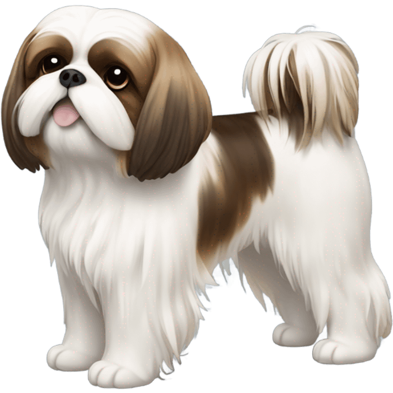 shih tzu with brown and white spots emoji