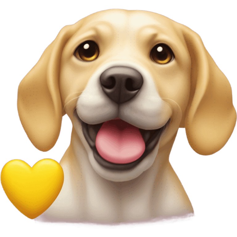 a kissy emoji sucking on a yellow colored bone emoji