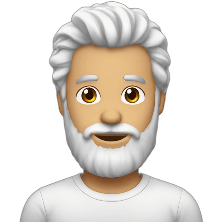 Chico blanco pelo medio largo barba tres días emoji