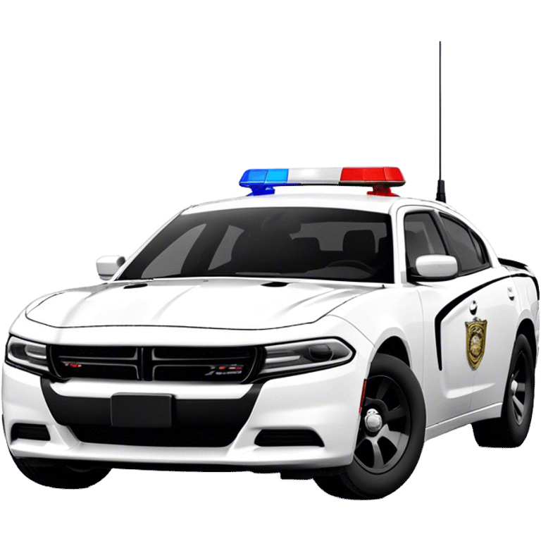 Police Car - Dodge Charger Pursuit (Model Year: 2022) (Iconic colour: Black and white) emoji