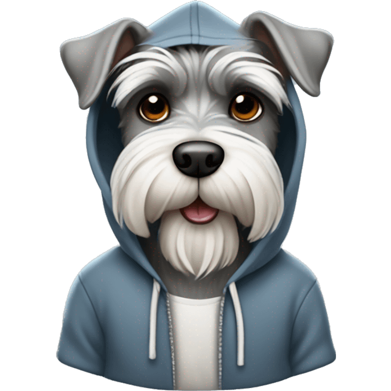 Schnauzer wearing a hoodie  emoji