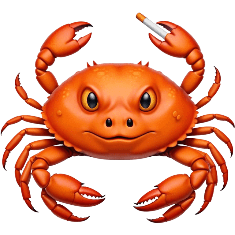 Fat crab holding a cigarette emoji