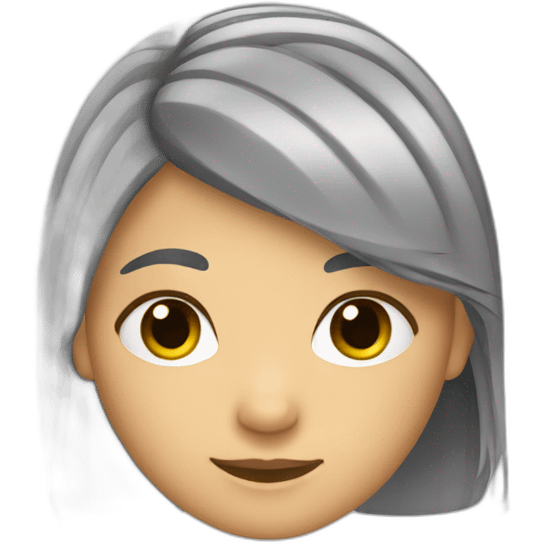 girl pulling her hair with grey roots emoji